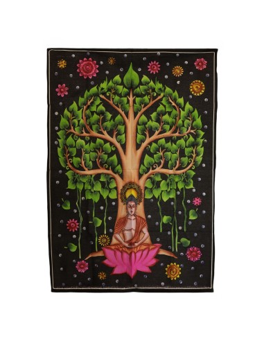 Tenture murale Arbre Bodhi & Bouddha – Éveil intérieur