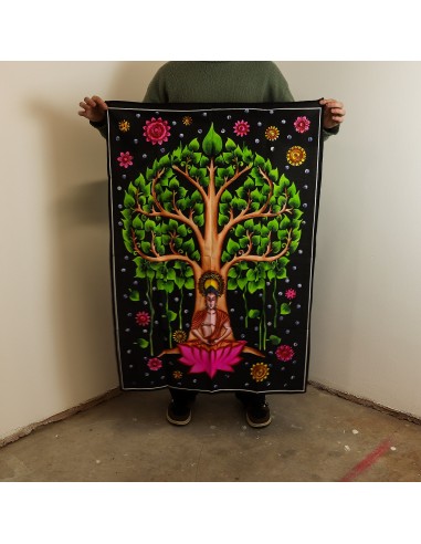 Tenture murale Arbre Bodhi & Bouddha – Éveil intérieur