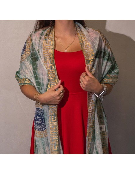 Foulard d’été Nomad Sari – Marbella vert & or