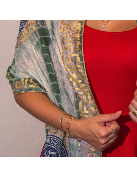 Foulard d’été Nomad Sari – Marbella vert & or