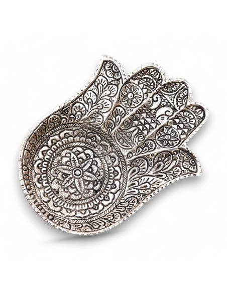 profitez-en Hamsa en aluminium poli 18×13 cm