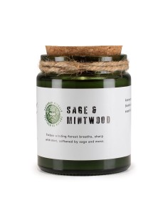 Greenman – Bougie soja Woodwick «Sauge & bois de menthe»