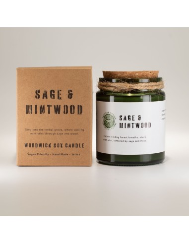 Greenman – Bougie soja Woodwick «Sauge & bois de menthe»