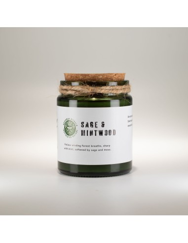 Greenman – Bougie soja Woodwick «Sauge & bois de menthe»