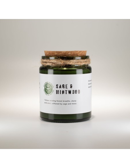 Greenman – Bougie soja Woodwick «Sauge & bois de menthe»