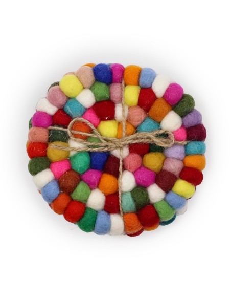 Dessous de verre ronds en feutre – Multicolore (lot de 4)