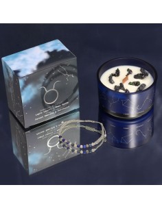 Bougie zodiac en cristal & bracelet – Taureau