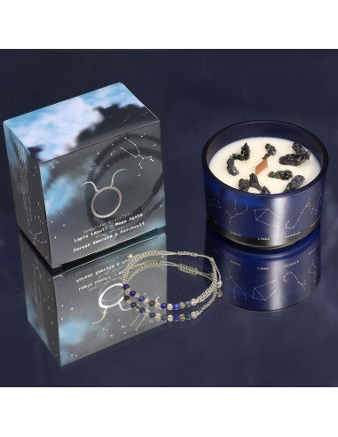 Bougie zodiac en cristal & bracelet – Taureau