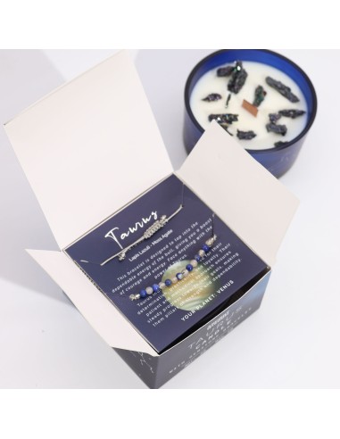 Bougie zodiac en cristal & bracelet – Taureau