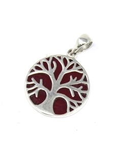 Pendentif Arbre de Vie en argent – Effet corail
