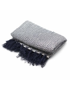Plaid boho confort - Zigzag marine 125×150 cm