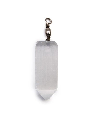 Pendentif Oblix en sélénite – Pureté zen