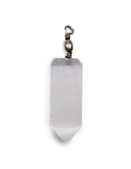 Pendentif Oblix en sélénite – Pureté zen