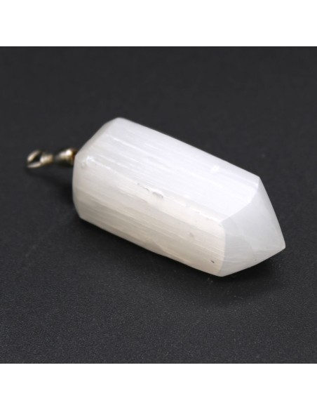 Pendentif Oblix en sélénite – Pureté zen