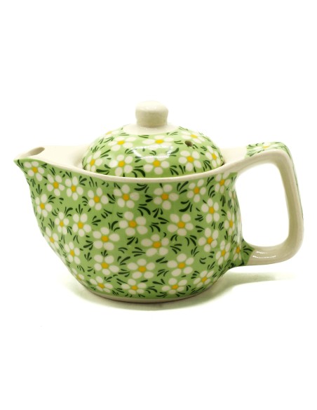 Petite théière – Marguerites vertes