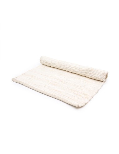 Petit tapis indien en coton tissé – Crème lumineux