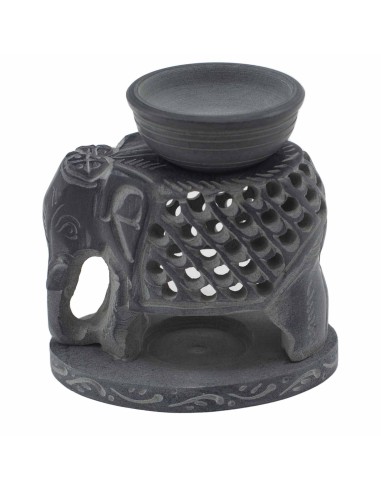 Brûle-parfum en stéatite – Éléphant debout zen