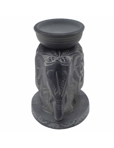 Brûle-parfum en stéatite – Éléphant debout zen