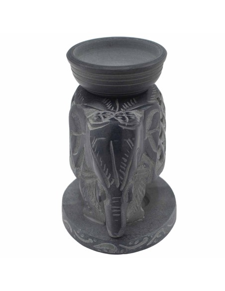 Brûle-parfum en stéatite – Éléphant debout zen