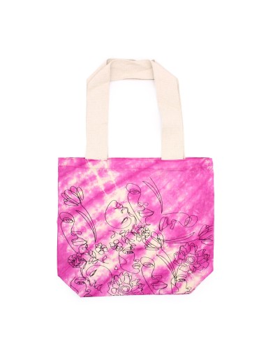 Sac cabas tie?dye – Visage solaire magenta