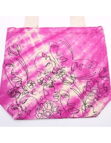 Sac cabas tie?dye – Visage solaire magenta