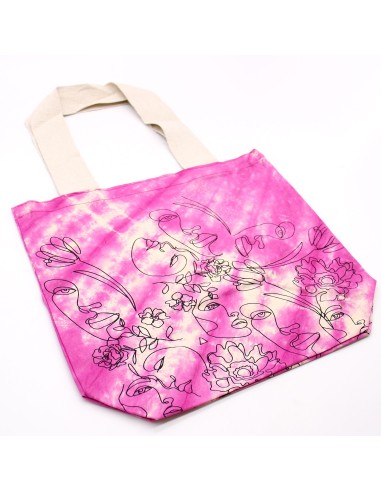 Sac cabas tie?dye – Visage solaire magenta