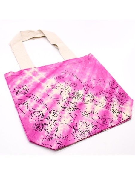 Sac cabas tie?dye – Visage solaire magenta
