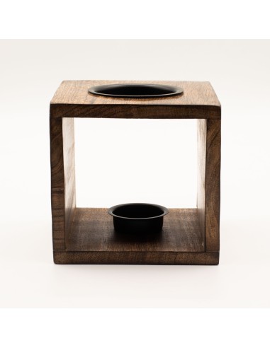 Grand Brûle-parfum en bois de manguier – Pentagramme zen