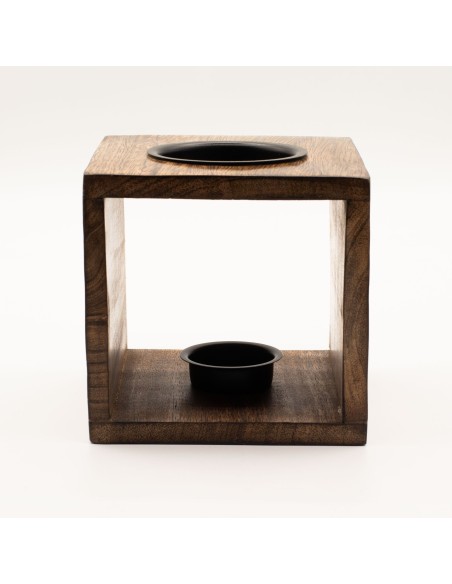 Grand Brûle-parfum en bois de manguier – Pentagramme zen
