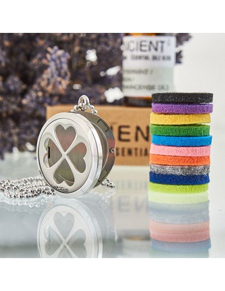 Collier diffuseur d’aromathérapie – Trèfle à quatre feuilles