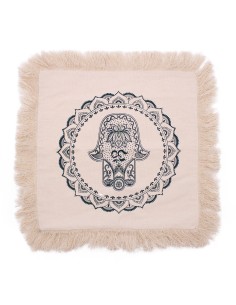Coussin Hamsa Mandala – Vert apaisant