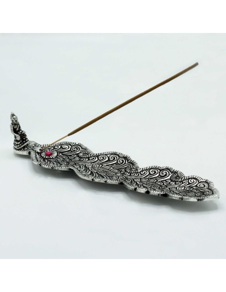Porte-encens Bouddha long – Aluminium poli