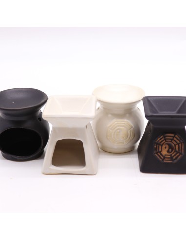 Brûle-parfum rustique Yin & Yang – Couleurs assorties