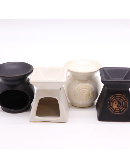 Brûle-parfum rustique Yin & Yang – Couleurs assorties