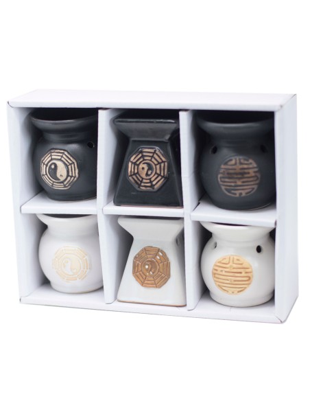 Brûle-parfum rustique Yin & Yang – Couleurs assorties