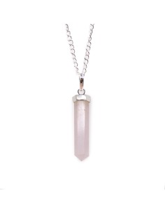 Pendentif pointe classique en quartz rose – Douceur