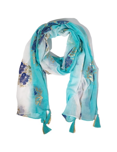 Foulard Nomad Sari – Aqua Fish turquoise