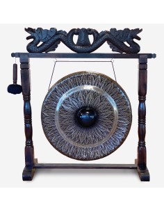 Grand gong de méditation avec support – Noir antique