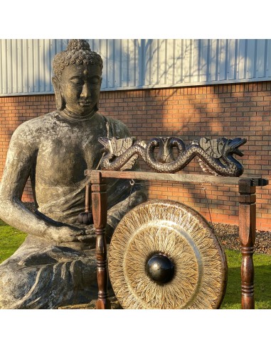 Grand gong de méditation avec support – Noir antique