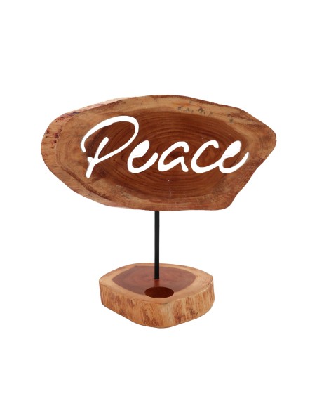 Photophore décoratif avec inscription «Paix»