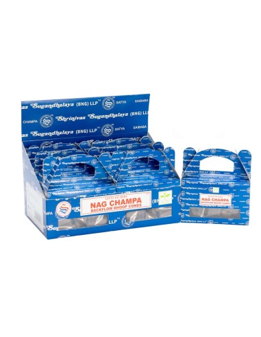 Cones d’encens à reflux Satya – Nag Champa (boîte de 24)
