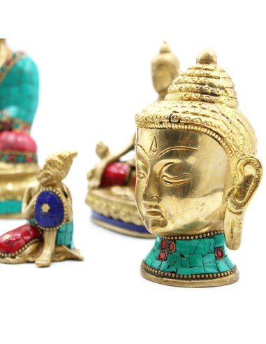 Tête de Bouddha en laiton – Méditation intérieure