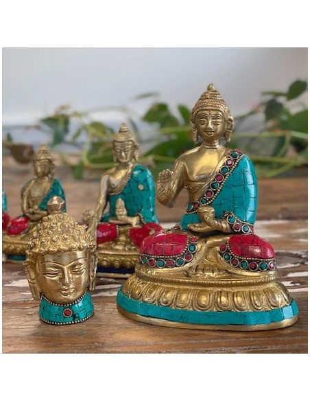 Tête de Bouddha en laiton – Méditation intérieure