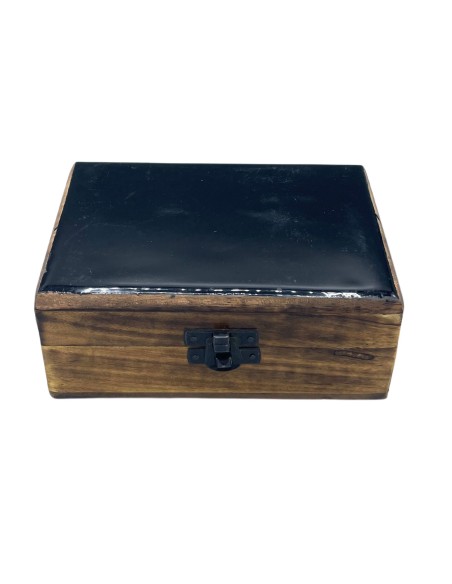 Boîte décorative en céramique – Noir profond zen