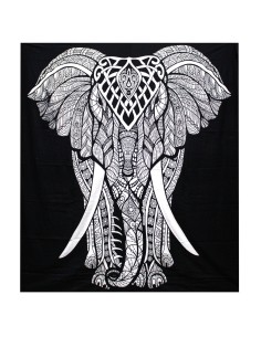 Couvre-lit double coton B&N + tenture - Éléphant 230×200 cm