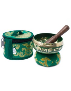 Mini bol tibétain – Coffret cadeau vert zen