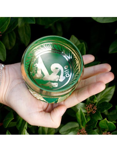 Mini bol tibétain – Coffret cadeau vert zen