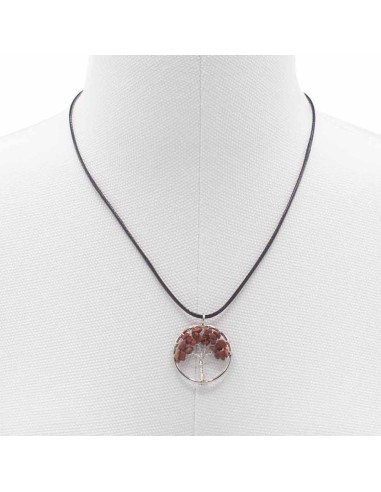 Pendentif Arbre de Vie en jaspe rouge – Vitalité