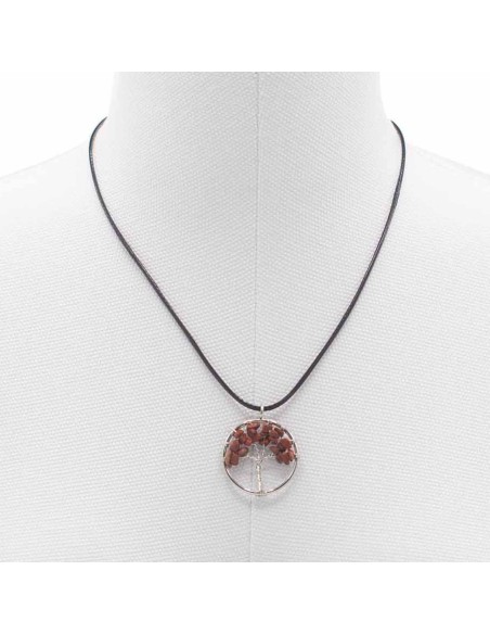 Pendentif Arbre de Vie en jaspe rouge – Vitalité