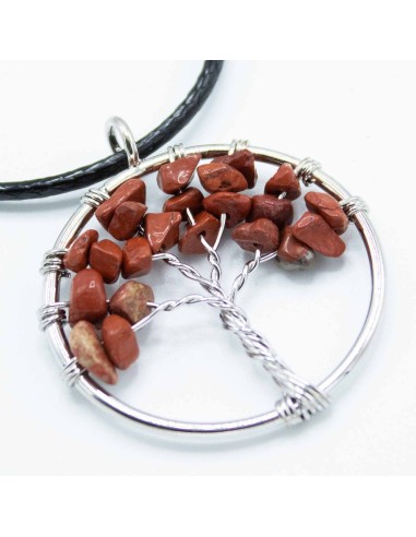 Pendentif Arbre de Vie en jaspe rouge – Vitalité